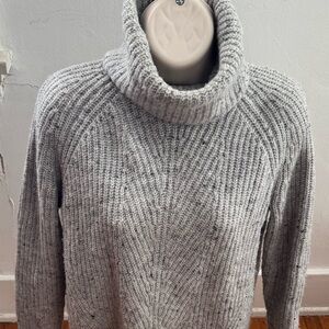 Madewell gray chunky knit turtleneck sweater size XS preppy soft cozy minimalist